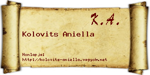 Kolovits Aniella névjegykártya